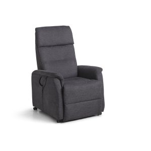 Alexander recliner lænestol, 2 motors - antracitgrå polyester stof og hjul