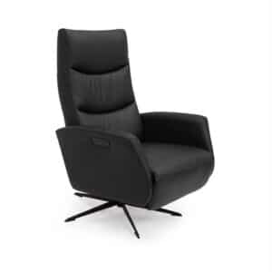 Helle lænestol - sort læder