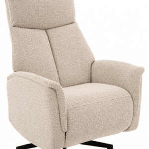 AARHUS Lænestol elektrisk med fodskammel i bouclé H114 cm - Sort/Natur