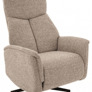 AARHUS Lænestol elektrisk med fodskammel i bouclé H114 cm - Sort/Taupe