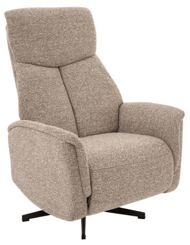 AARHUS Lænestol elektrisk med fodskammel i bouclé H114 cm - Sort/Taupe
