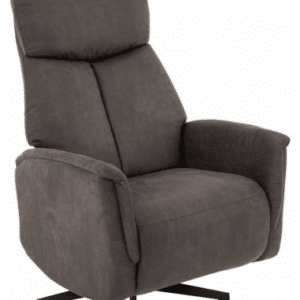 AARHUS Lænestol elektrisk med fodskammel i microfiber H114 cm - Sort/Antracit