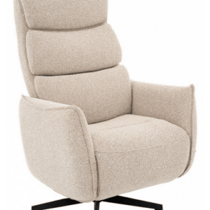 GOTEBORG Lænestol elektrisk med fodskammel i bouclé H118 cm - Sort/Natur