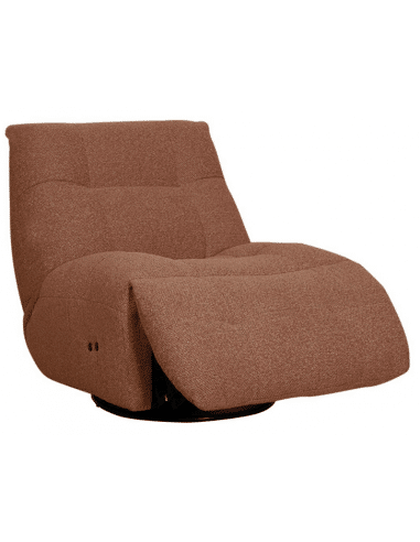 RELAX Lænestol elektrisk med fodskammel i bouclé H95 cm - Sort/Koralrød