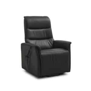 Max recliner stol, m. 2 motorer, sædeløft, vippefunktion, fodskammel og armlæn - sort læder/PVC